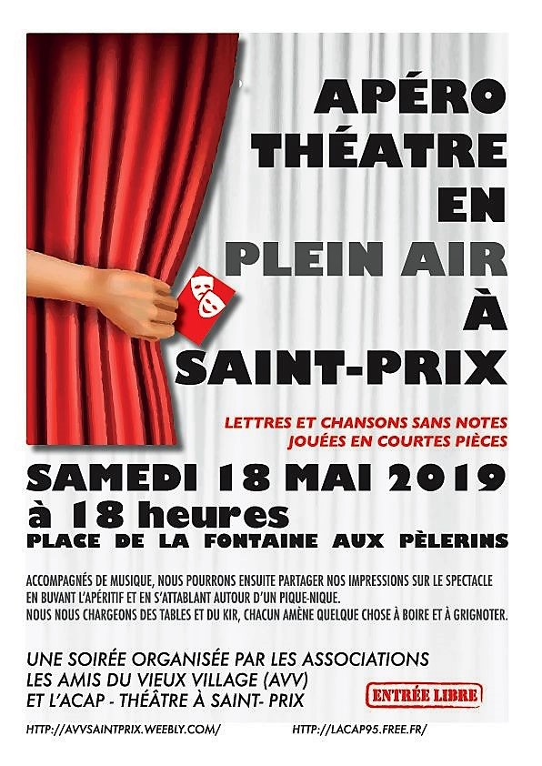 Apéro théâtre à Saint-Prix le 18 mai 2019 