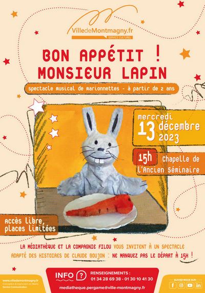 Spectacle Bon appétit Monsieur Lapin