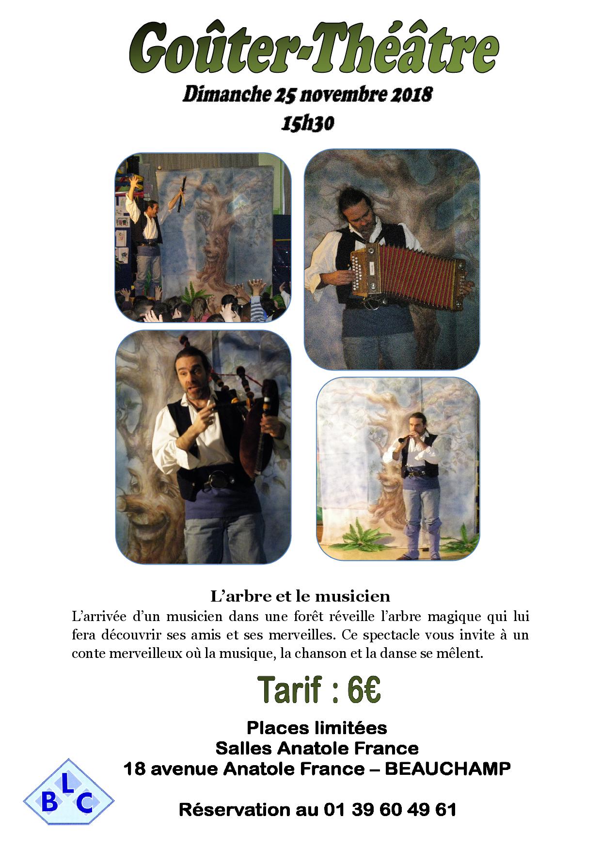 Goûter théâtre L'ARBRE ET LE MUSICIEN